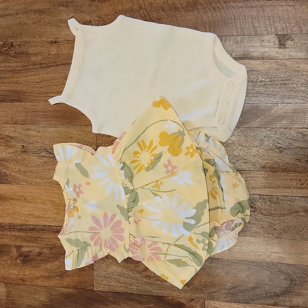 Carter's Summer Baby Girl Clothing Lot, 0-3 Months, Infant Onesie and Dress